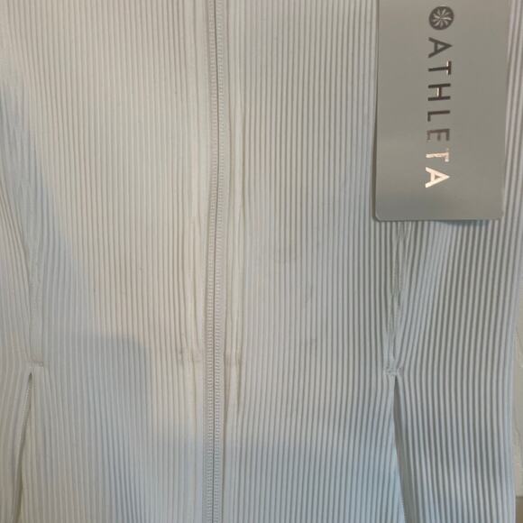 NWT Athleta Salutation Ribbed Jacket White Size XXS Athletic Jacket Full Zip - Picture 10 of 12